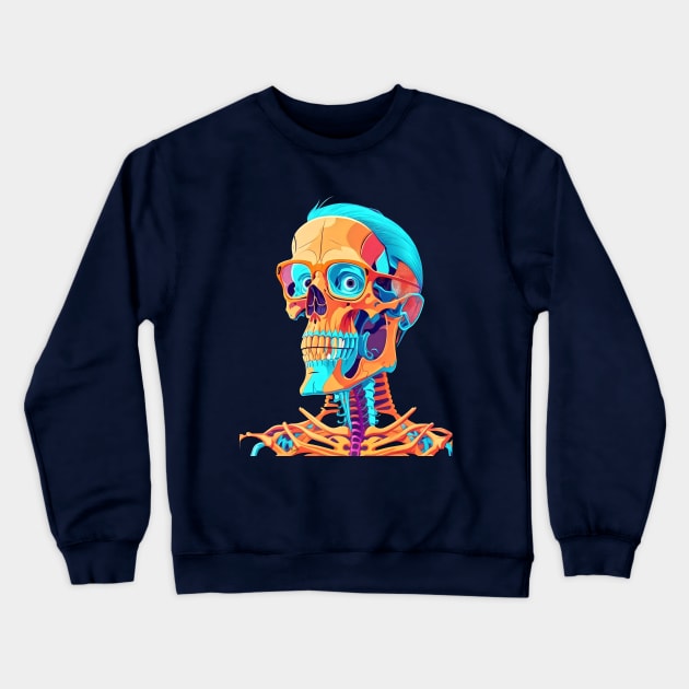 The Nerd Skull Head 2 Crewneck Sweatshirt by Peter Awax